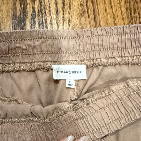 Thread & Supply Light Brown Elastic Waist Pants - Picture 2 of 3